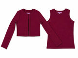 Crop Cardigan and Shell Set_Burgundy
