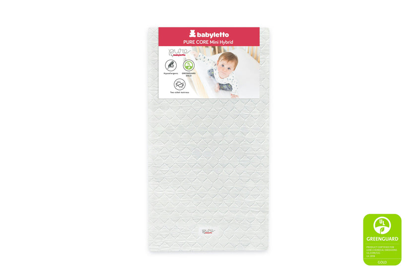 Babyletto Pure Core Non-Toxic Mini Crib Mattress with Hybrid Waterproof Cover