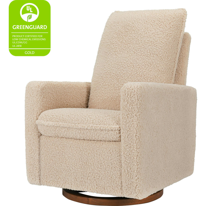 Cali Pillowback Shearling Swivel Glider