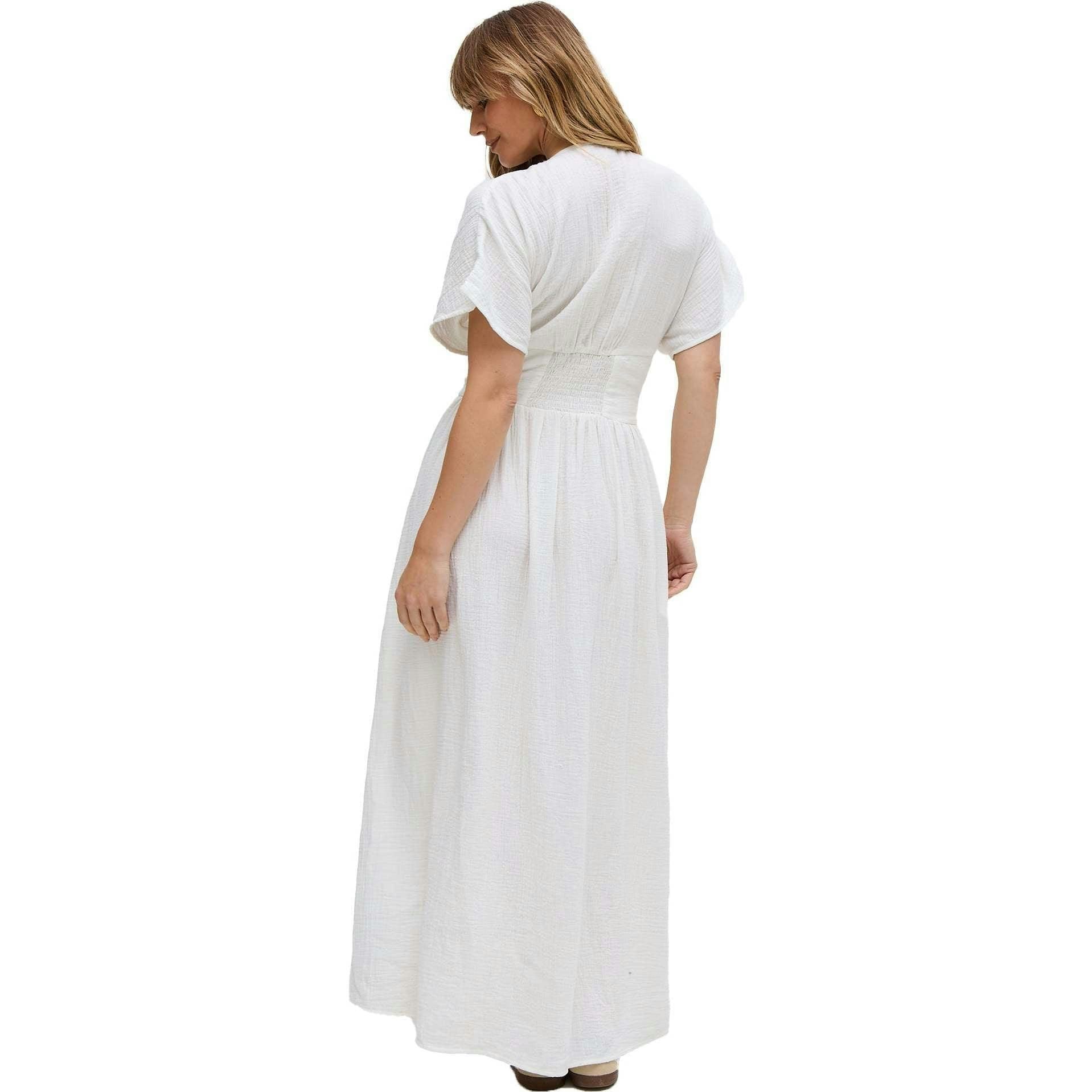 Sally Ann Button Down Embroidery Maxi Dress