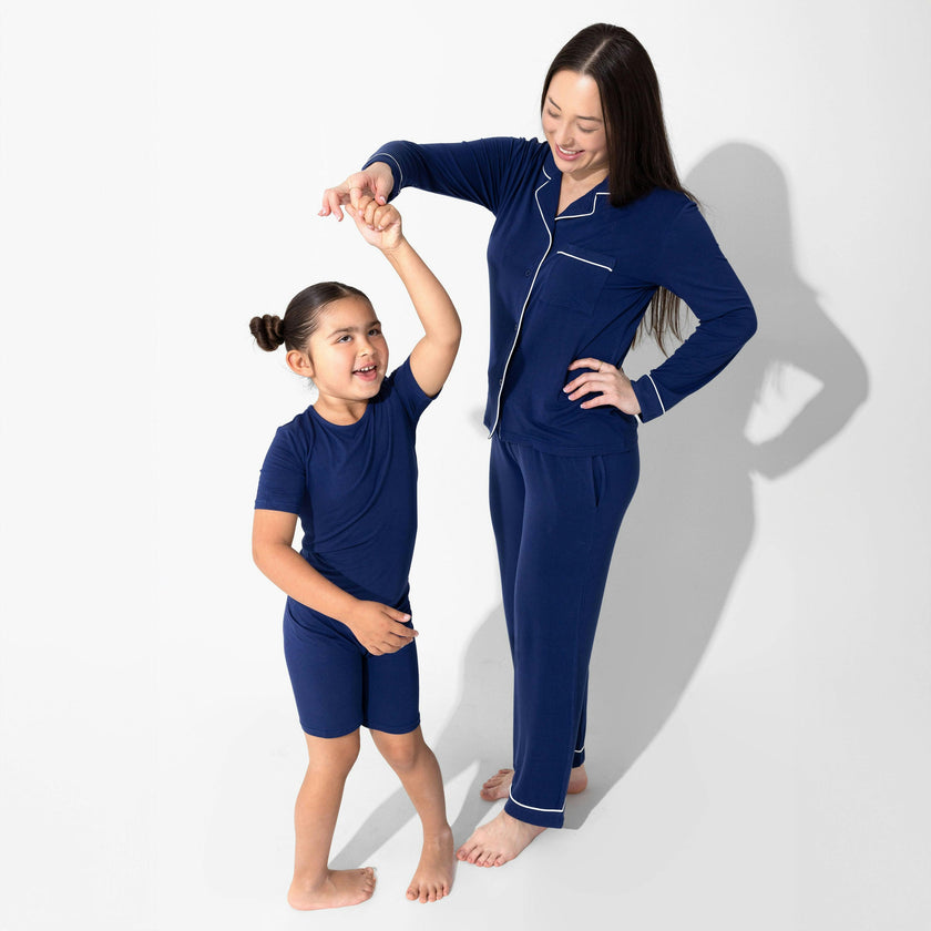 Starry Night Blue Kids Bamboo Pajama Short Set