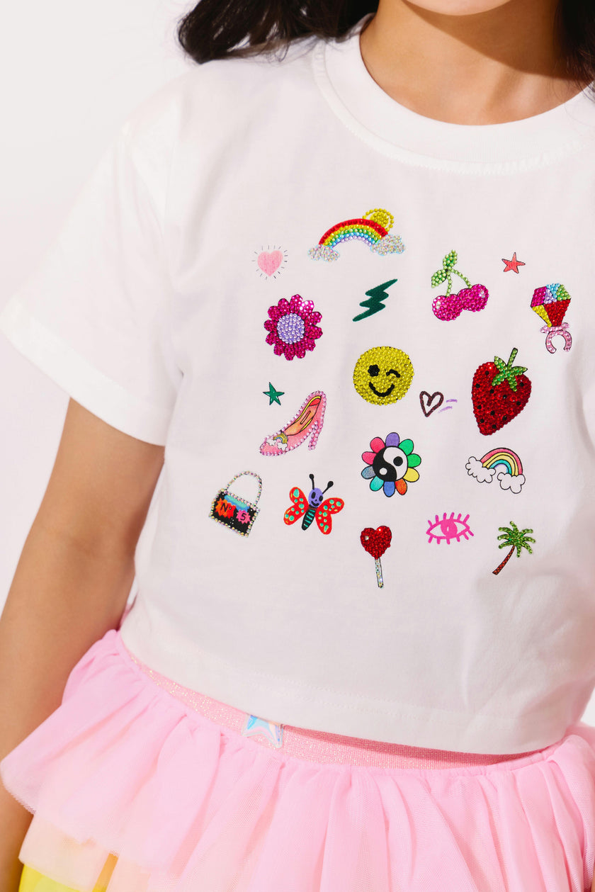 Sparkle Doodle Crop T-shirt