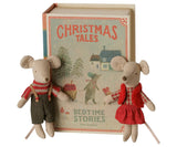 Christmas twin mice, Little sister and brother in book