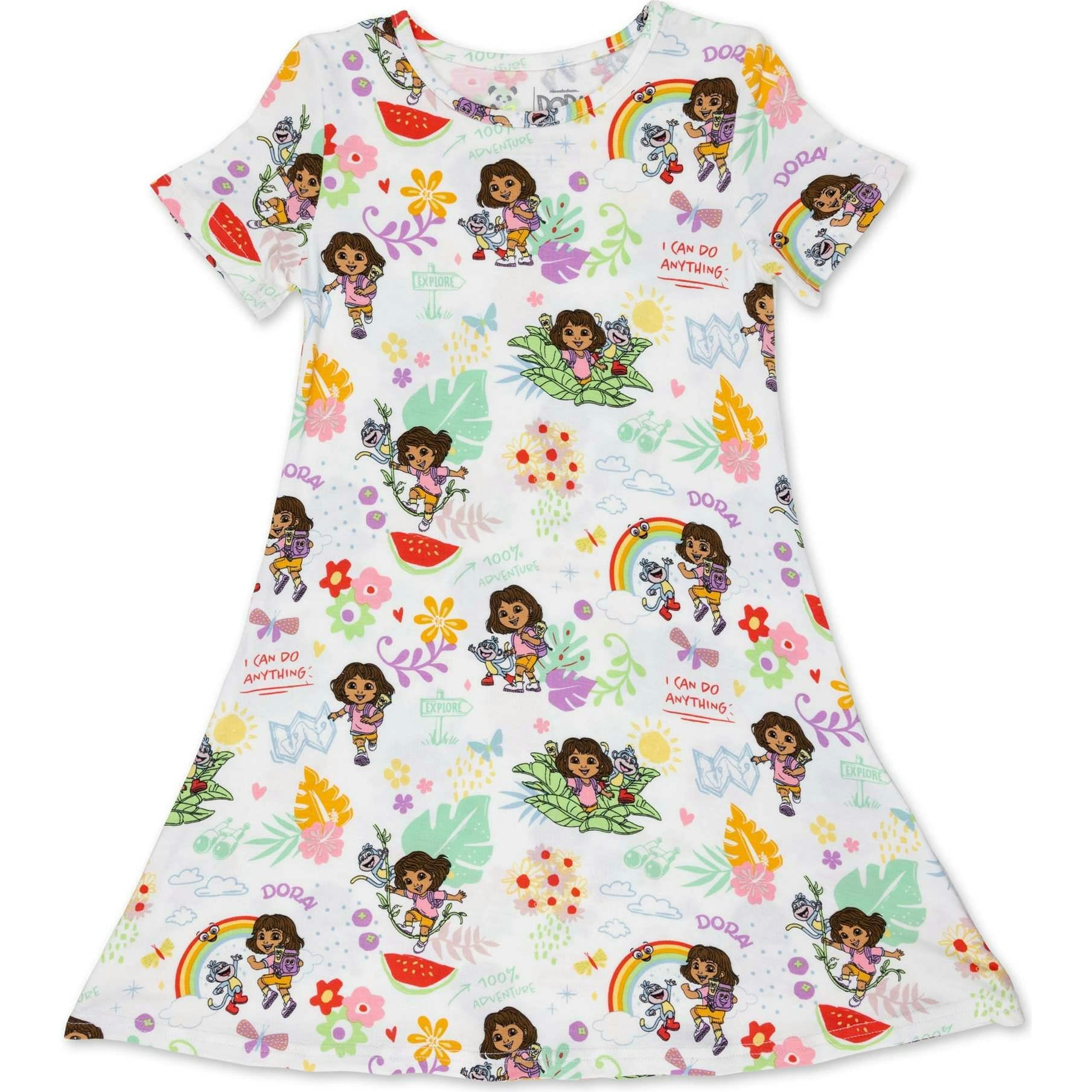 Dora: Tropical Dreams Bamboo Girls' Short Sleeve Dress