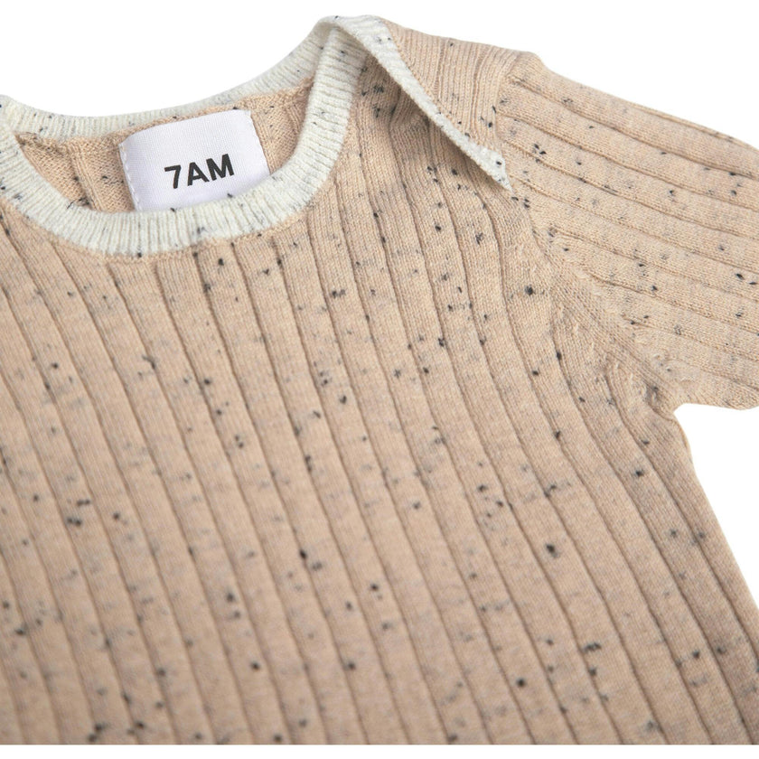 Ribbed Knit Short Sleeve Retro Bodysuit
