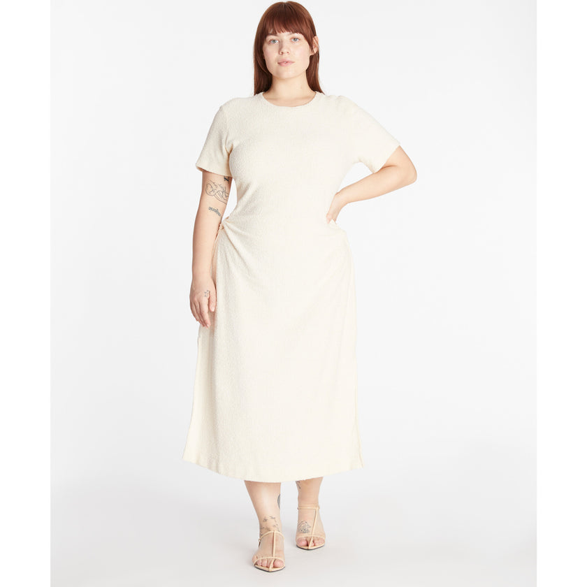 Women's Short Sleeve Aurora Dress, Cream