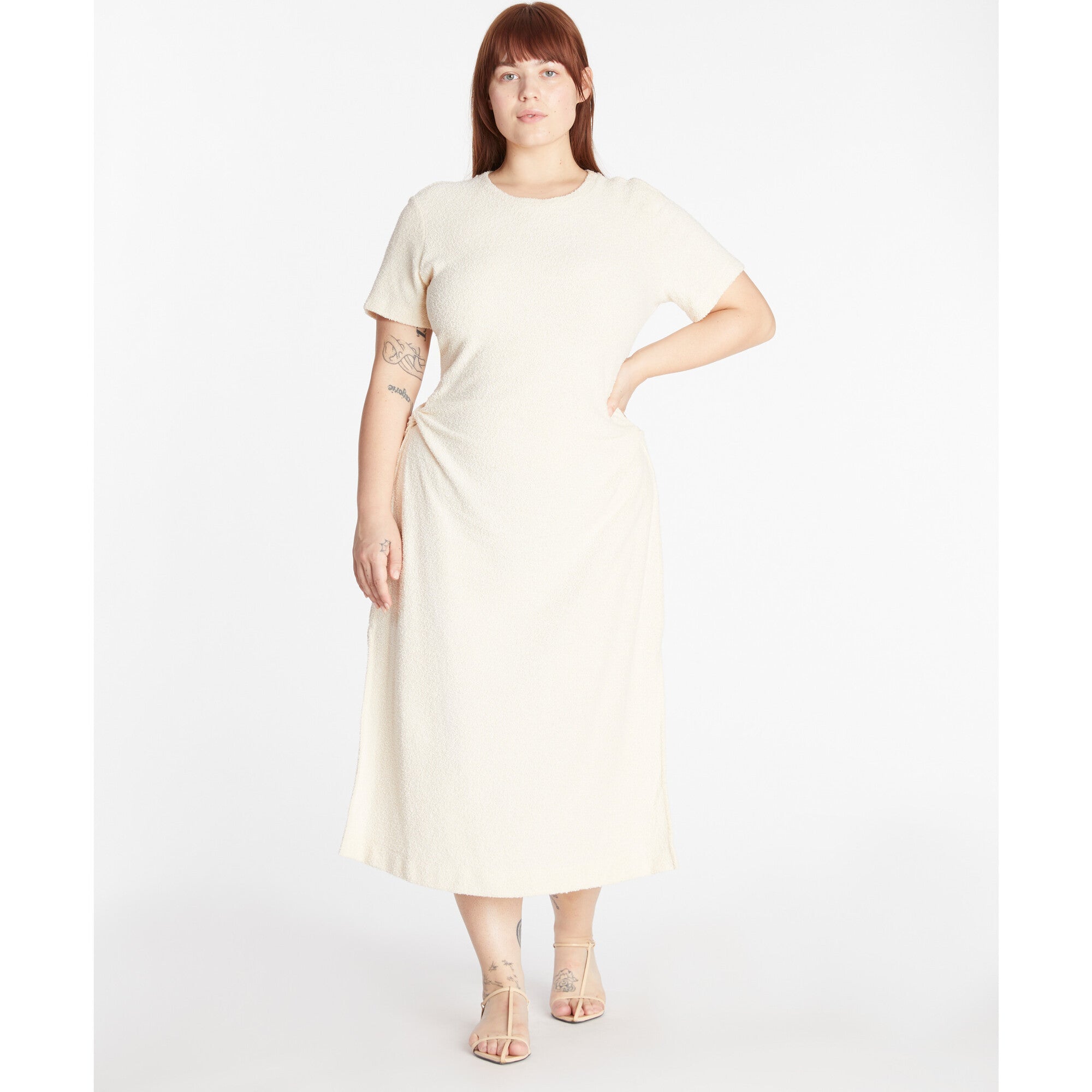 Women's Short Sleeve Aurora Dress, Cream