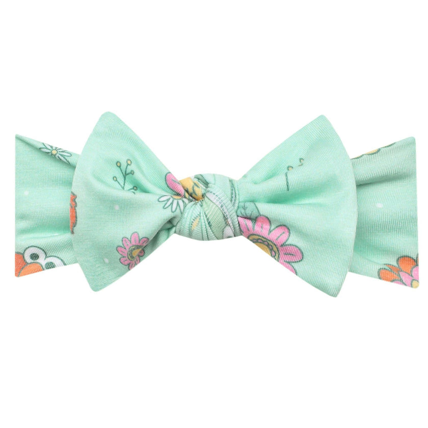 Knit Headband Bow - Sesame Street Retro Floral