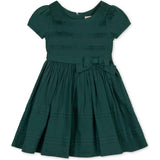 Organic Special Occasion Pleated Sateen Party Dress, Green