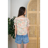 Women'S Gretta Square Neck Top, Spring Blooms