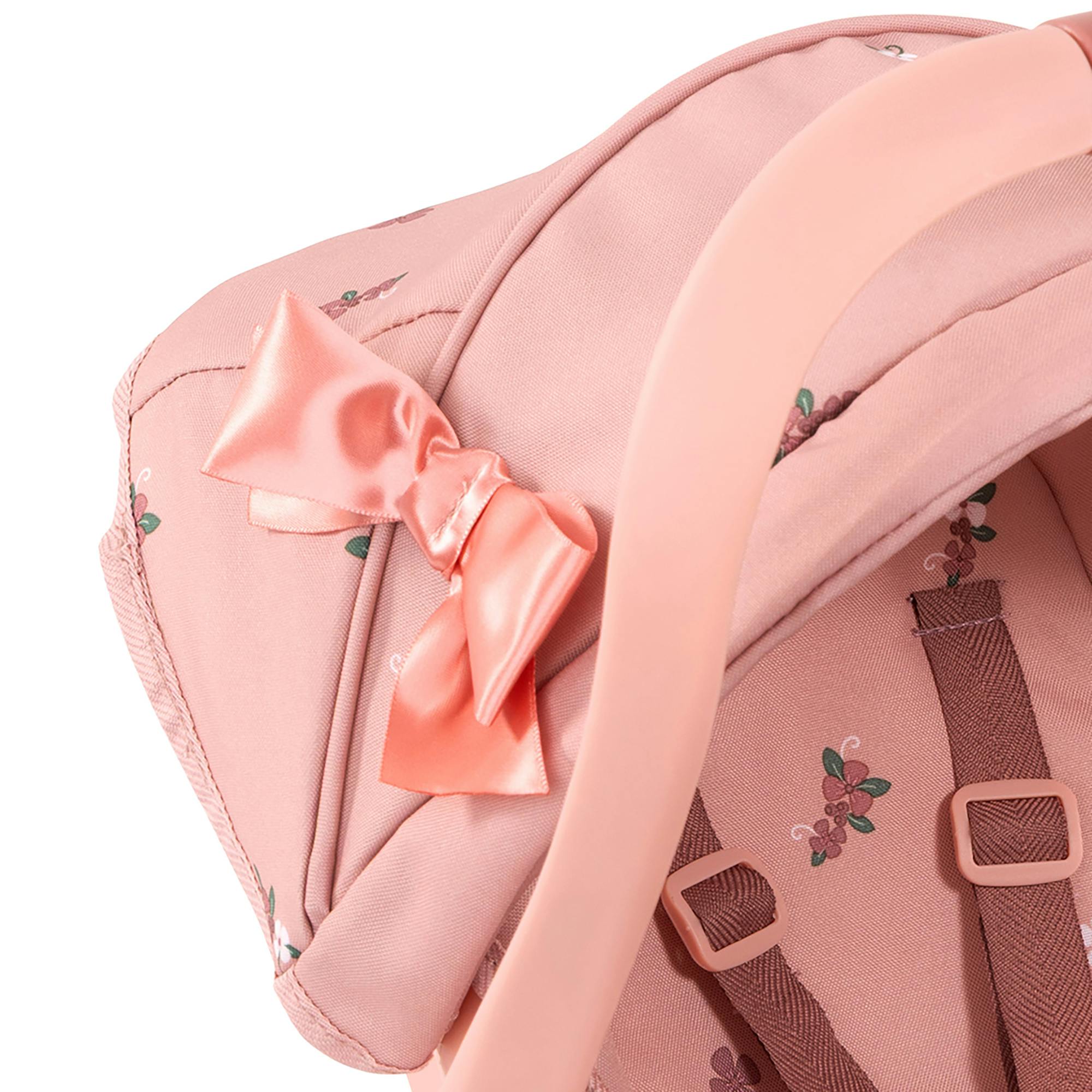 Bayer Design Dolls: Deluxe Car Seat - Coral Pink Floral