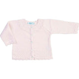 Pointelle Ruffle Knit Cardigan Pink
