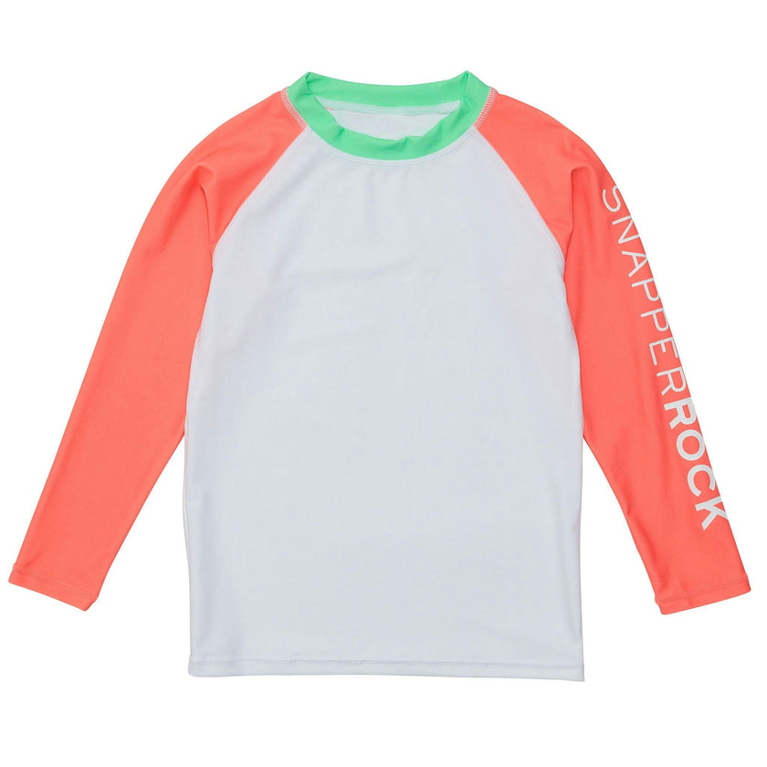 Crew Neck Contrast Long Raglan Sleeve Sustainable Rashguard