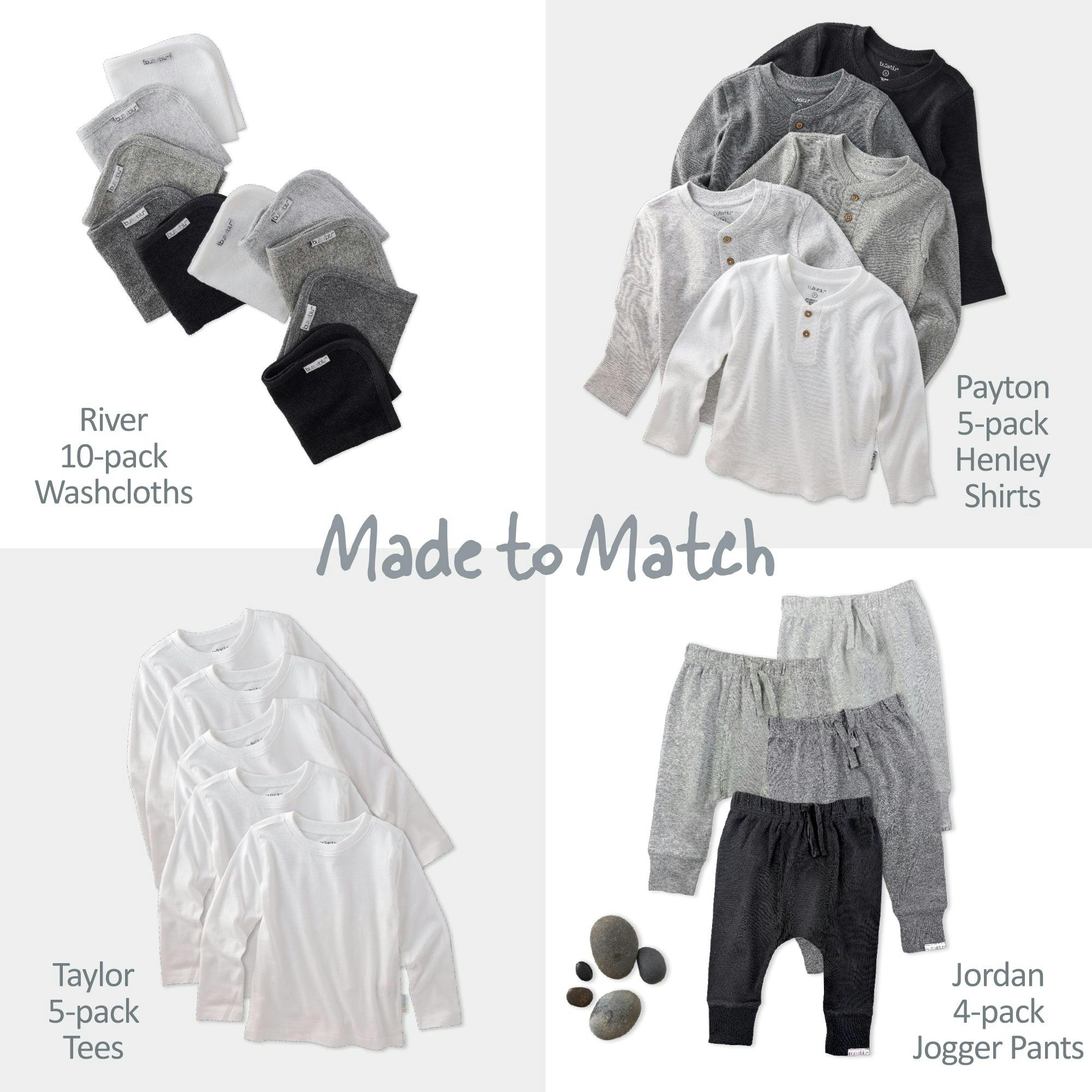 PAYTON 5-Pack Toddler Long Sleeve Thermal Henley Shirts