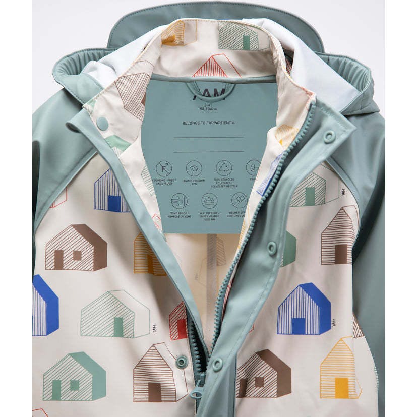 House Print Rain Coverall Jumpsuit