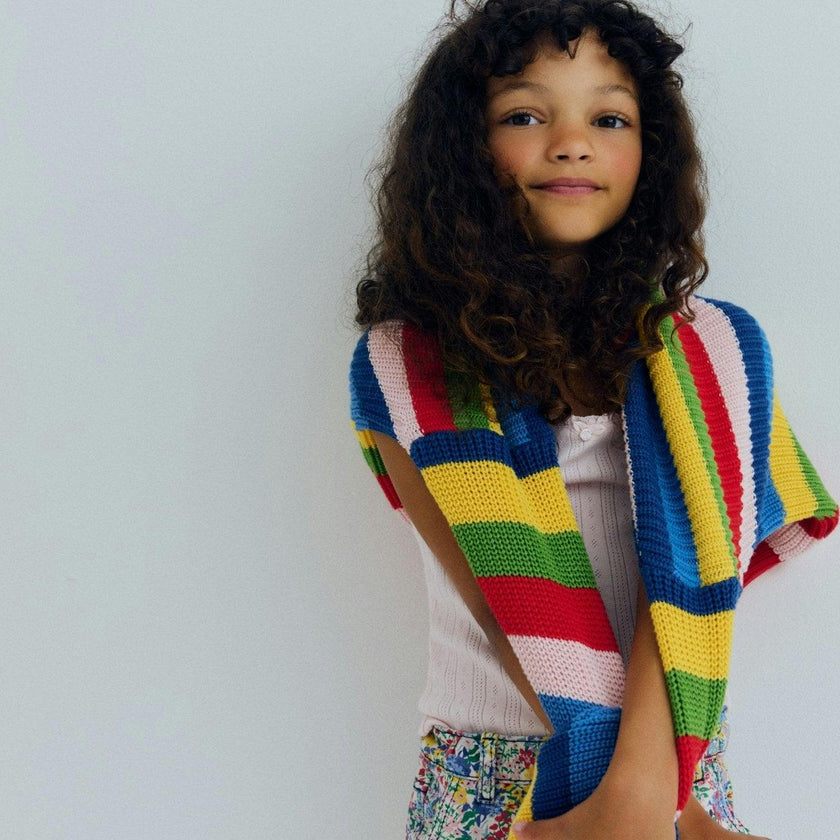 Canela Jumper Tulip Red Multicolor Stripes