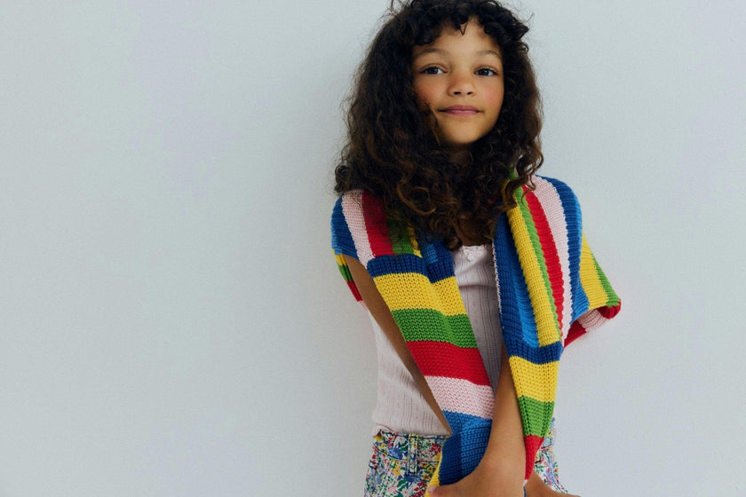 Canela Jumper Tulip Red Multicolor Stripes