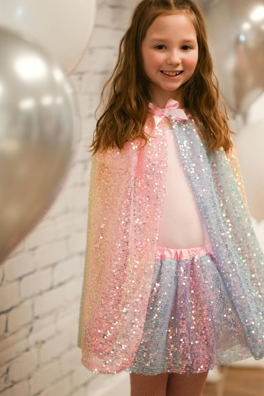 Sequins Skirt with Satin Waistband