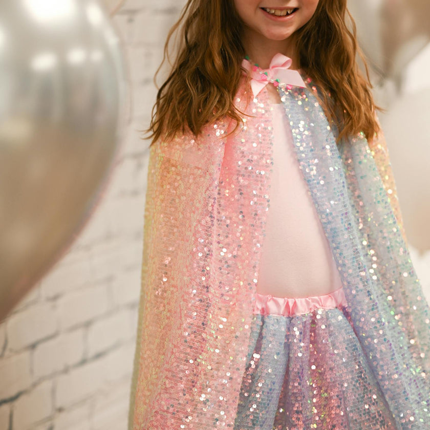Sequins Skirt with Satin Waistband
