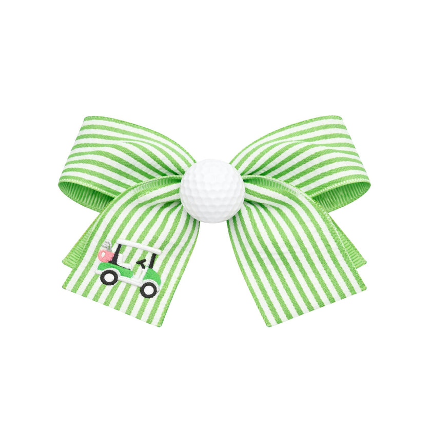 Golf Ball Seersucker Hair Bow