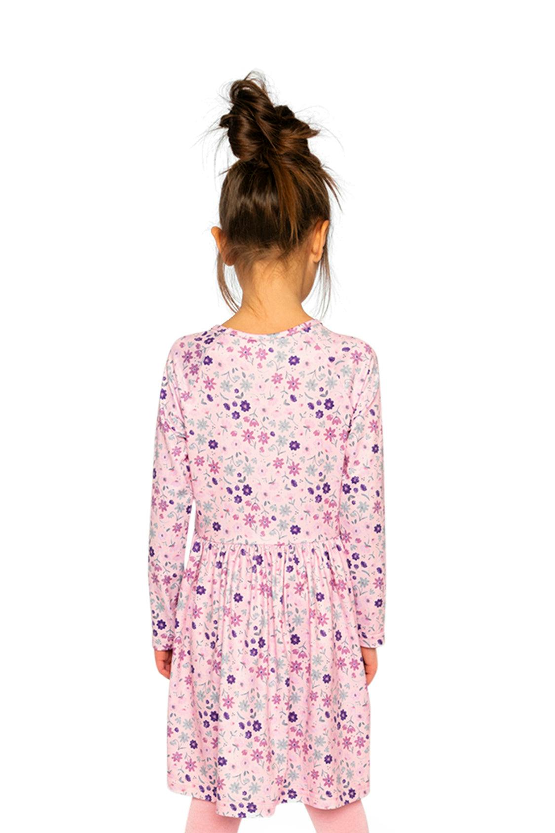Long Sleeve Dress Rose Print Daisies