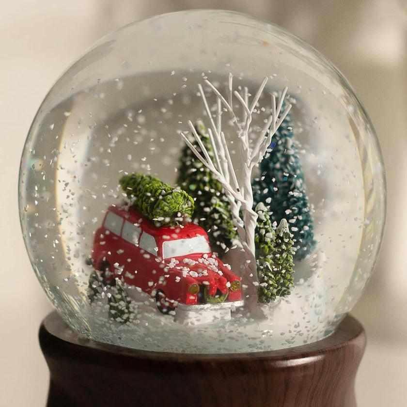 Ashfield & Harkness Red Truck Special Delivery Decorative Wind Up Snow Globe
