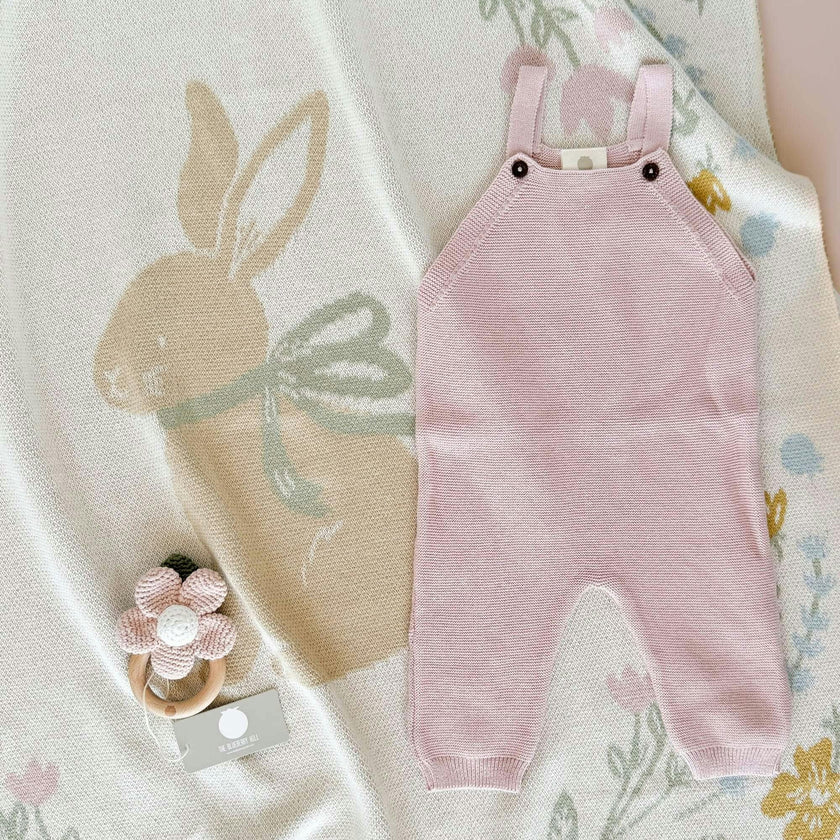 Pastel Floral Bunny Blanket | Organic Cotton