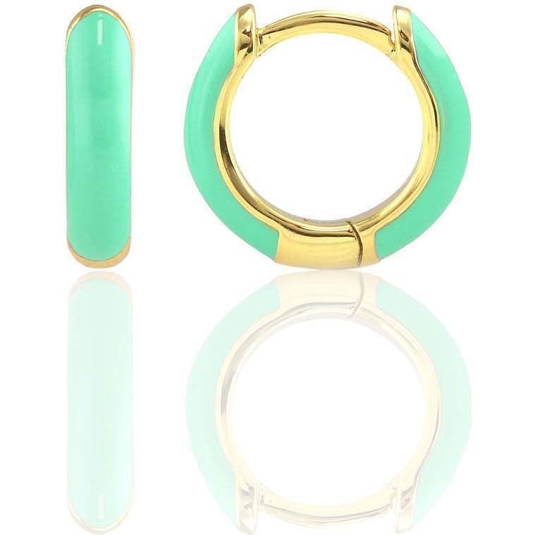 Enamel Huggie Hoop Earrings