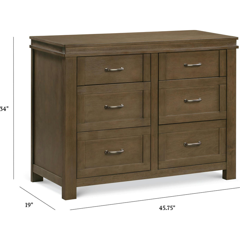 Wesley Farmhouse 6-Drawer Assembled Double Dresser