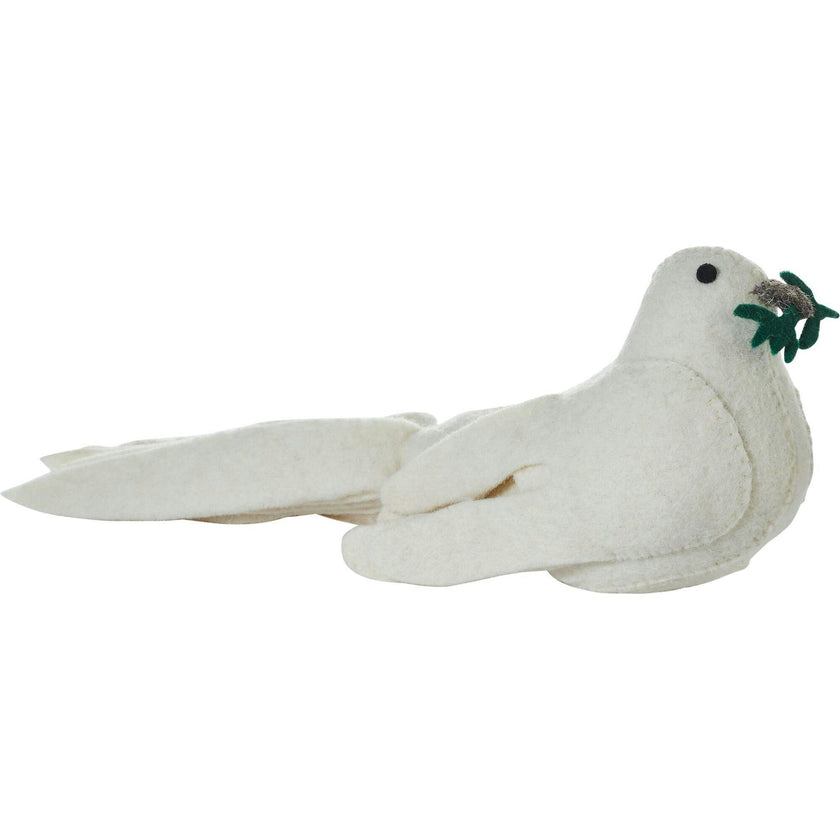 Handmade Hand Felted Wool Christmas Tree Topper - Dove