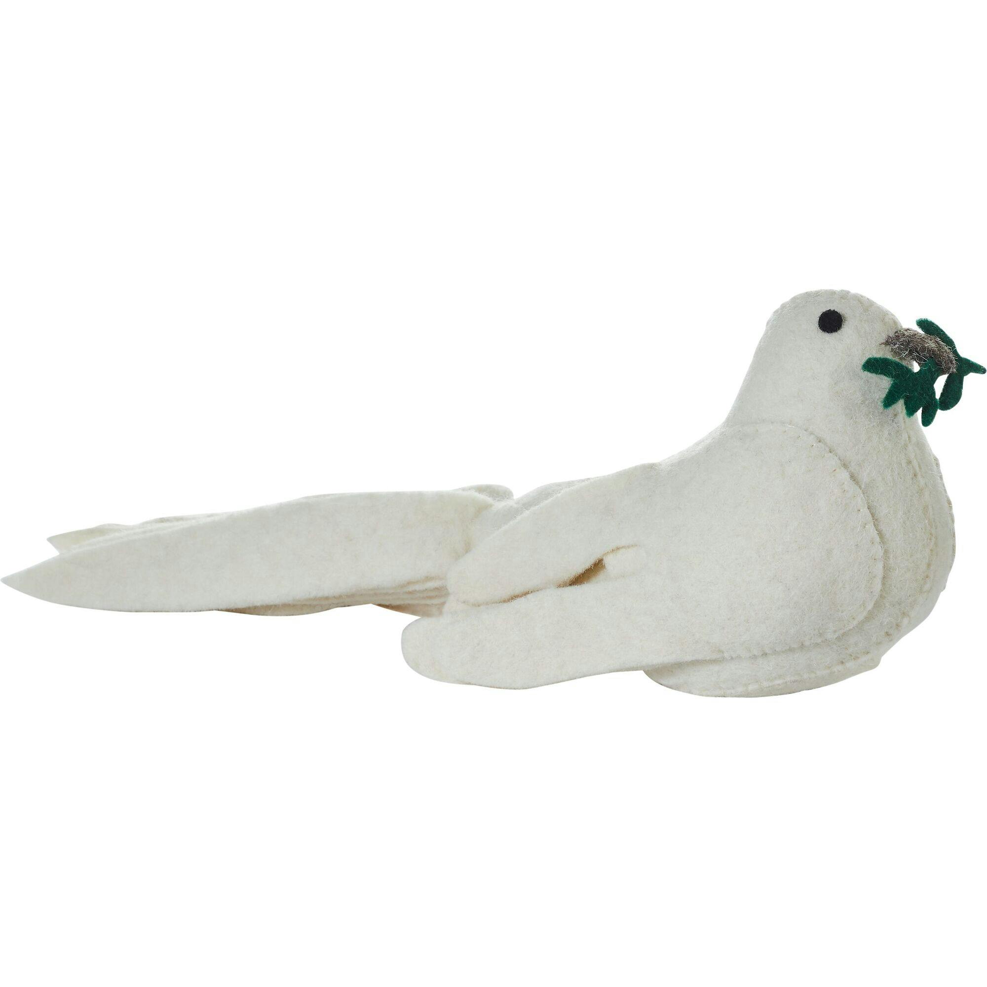 Handmade Hand Felted Wool Christmas Tree Topper - Dove