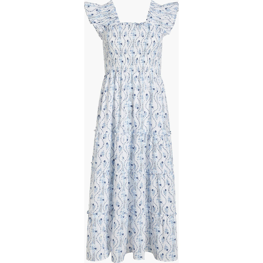 The Ellie Nap Dress - Blue Vine Stripe