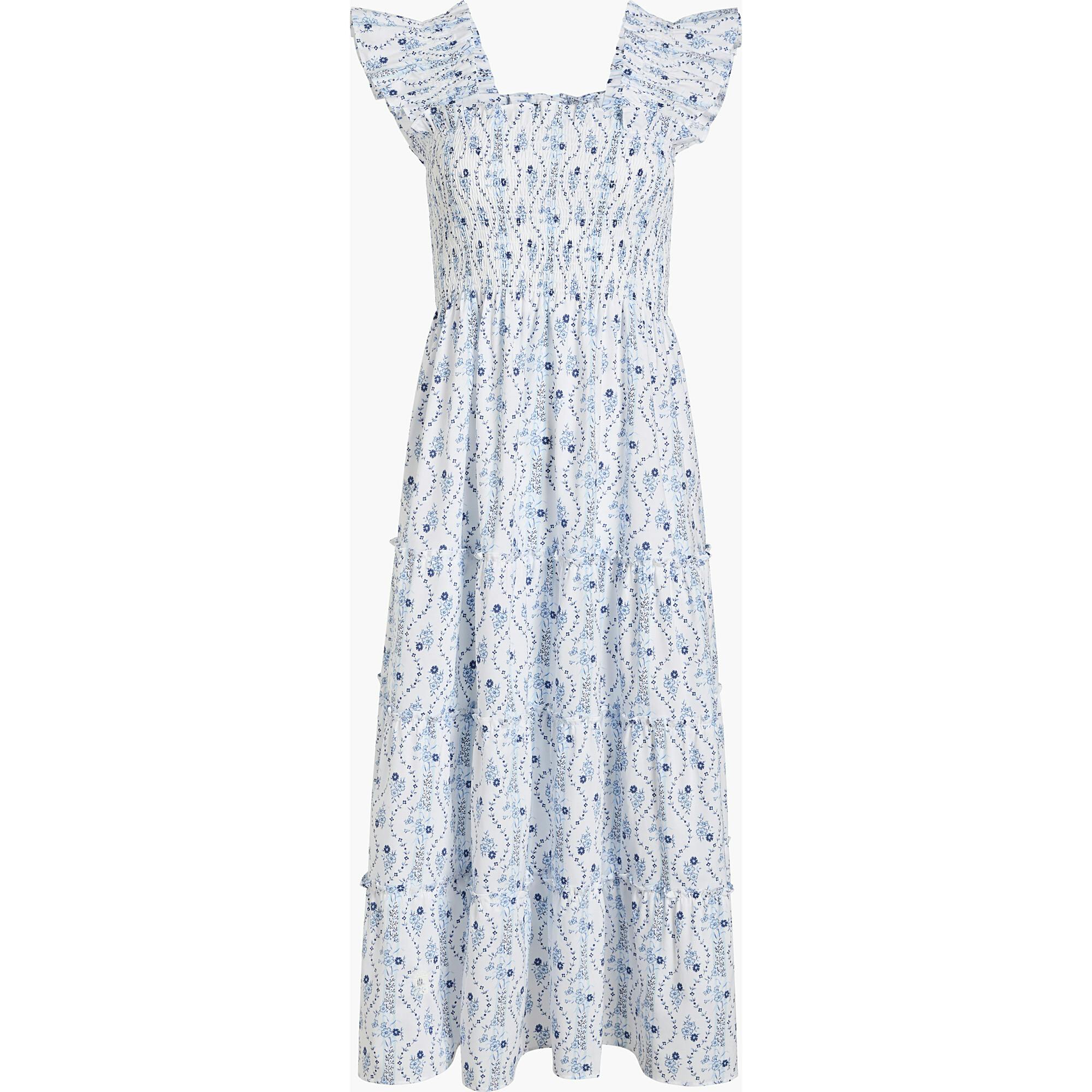 The Ellie Nap Dress - Blue Vine Stripe