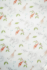 The Safari Party Print Crib Sheet