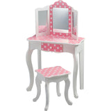 Teamson Kids Wooden Polka Dot 2-Pc. Play Vanity