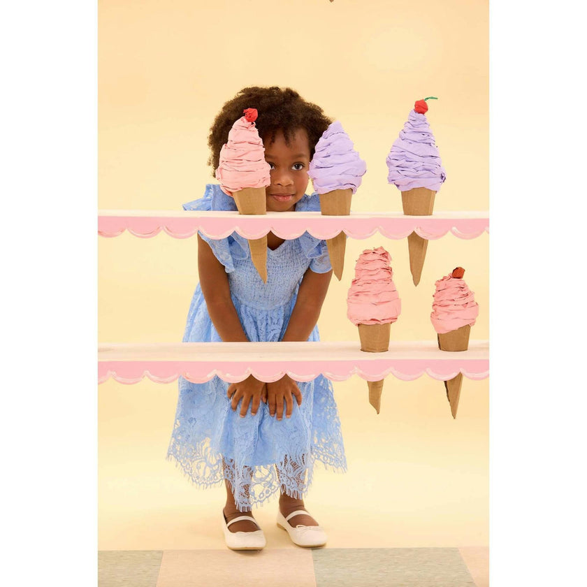 Mini Hattie Dress in Cornflower Blue Lace