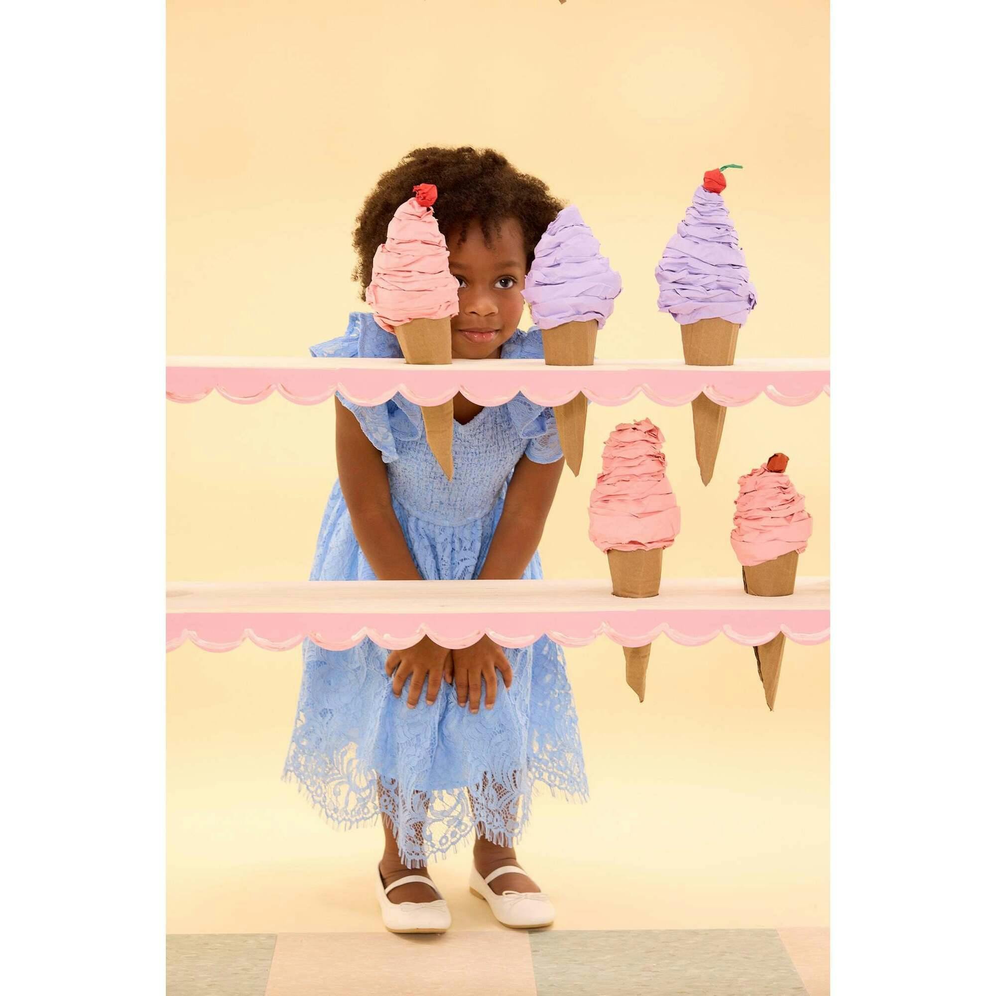 Mini Hattie Dress in Cornflower Blue Lace