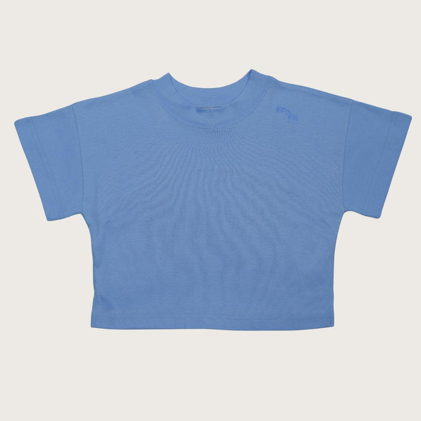 Blue Rory Oversized embroidered logo T-shirt