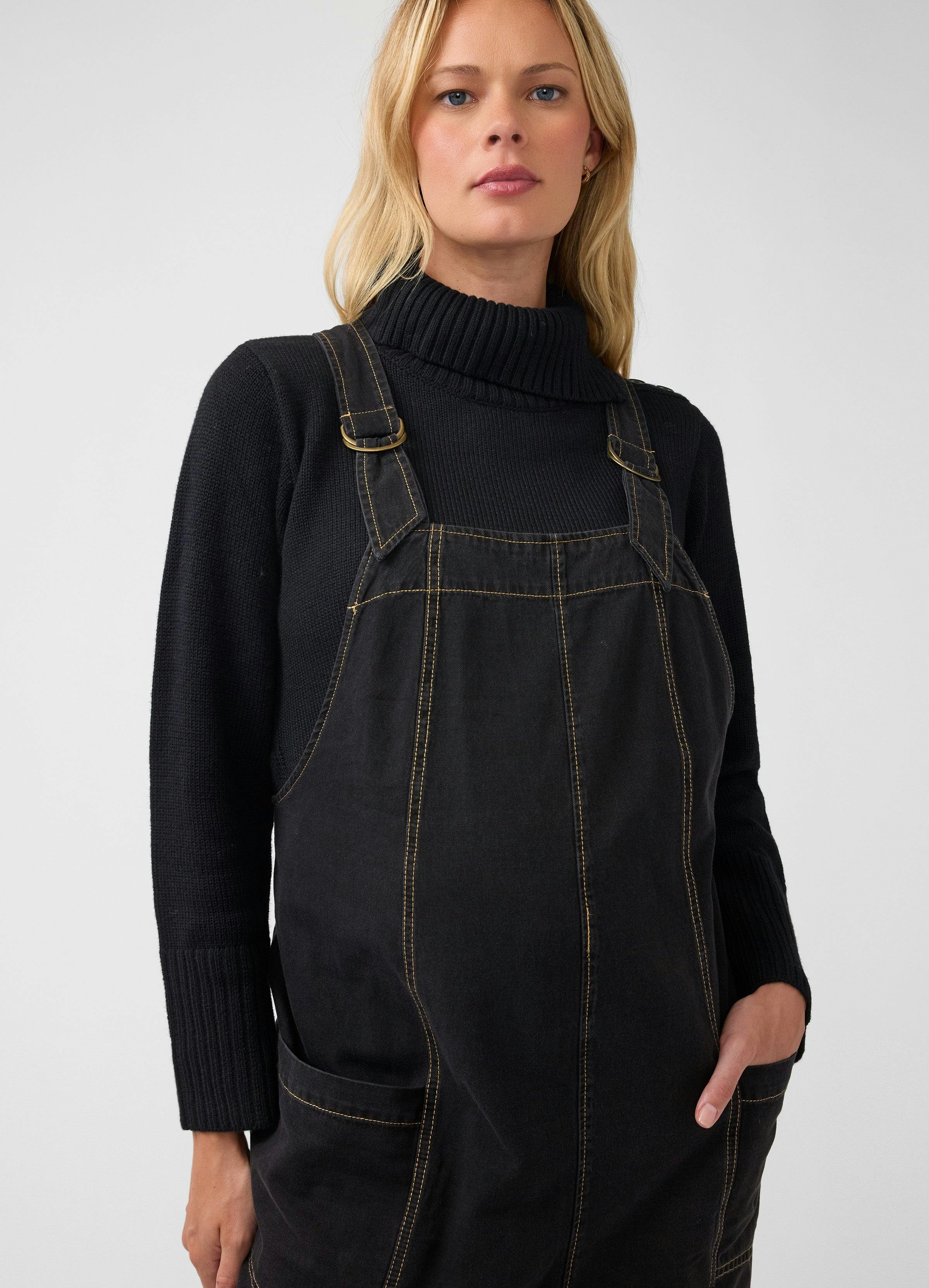 Ankle Tapered Leg Denim Maternity Overall