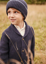 Merino Cashmere Ribbed Rolled-Up Beanie