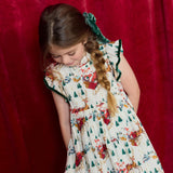 Girls Jennifer Dress - Santa Sleigh