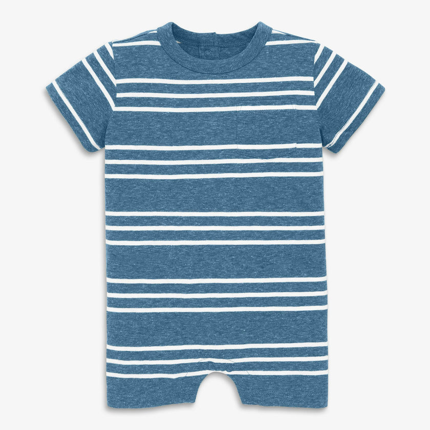 Baby heathered pocket shortie in stripe
