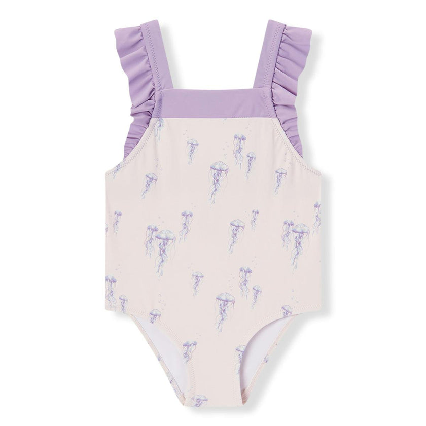 Sunset Jellyfish Ruffle Square Neck Swimsuit