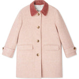 BONPOINT Jaida Velvet Collar Pea Coat - Delicate Pink