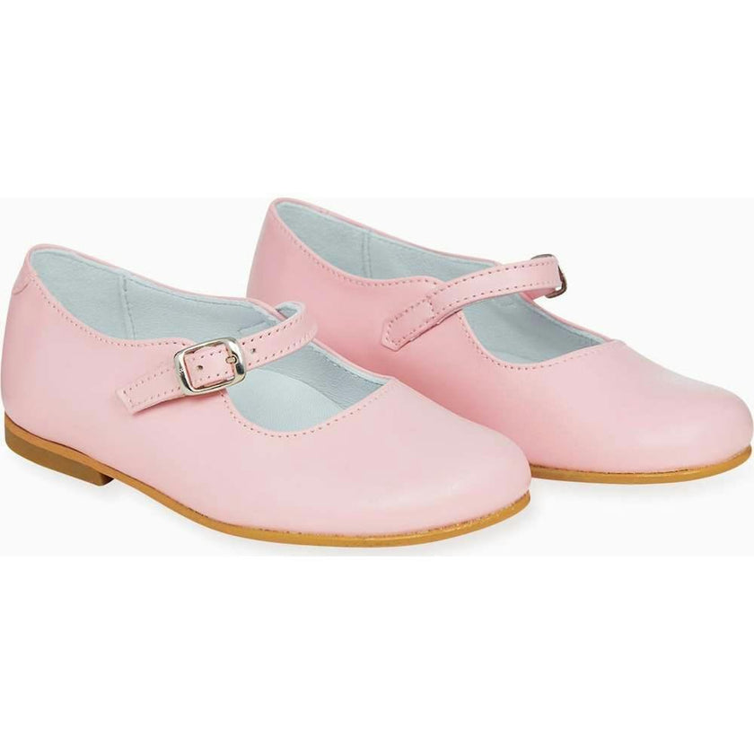 Light Pink Leather Girl Mary Jane Shoes