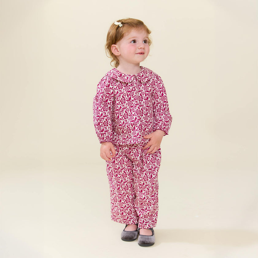 Baby Girls Dawson 2-PC Set - Burgundy Climbing Floral
