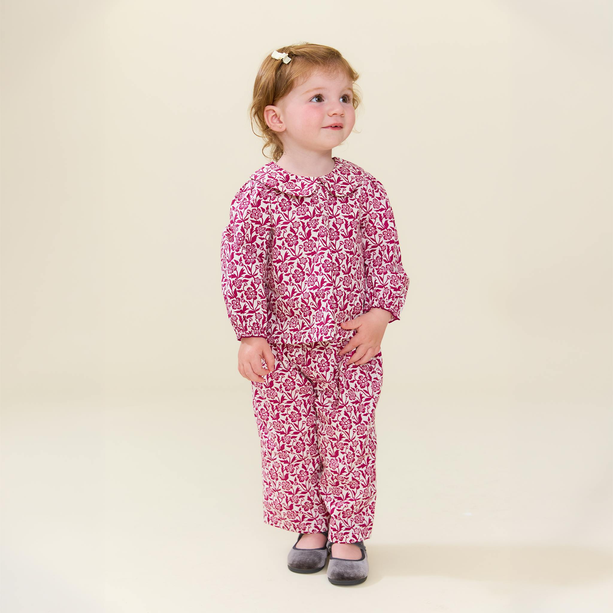 Baby Girls Dawson 2-PC Set - Burgundy Climbing Floral