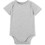 Grey Melange Luxe Solid Short Sleeve One Piece