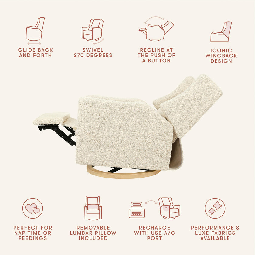 Kiwi Electronic Recliner and Swivel Glider with USB port