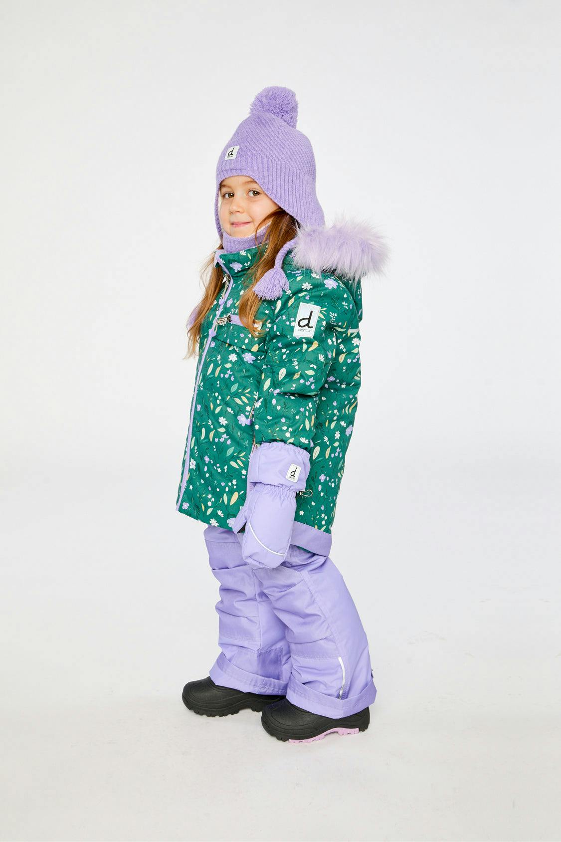 Two Piece Play Snowsuit Green Mini Flower Print